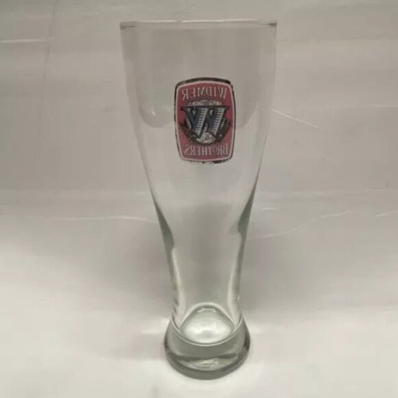 Widmer Brothers Pilsner Glass 9” Beer Stein Clear Red White Black Gold Logo GUC - Picture 9 of 11